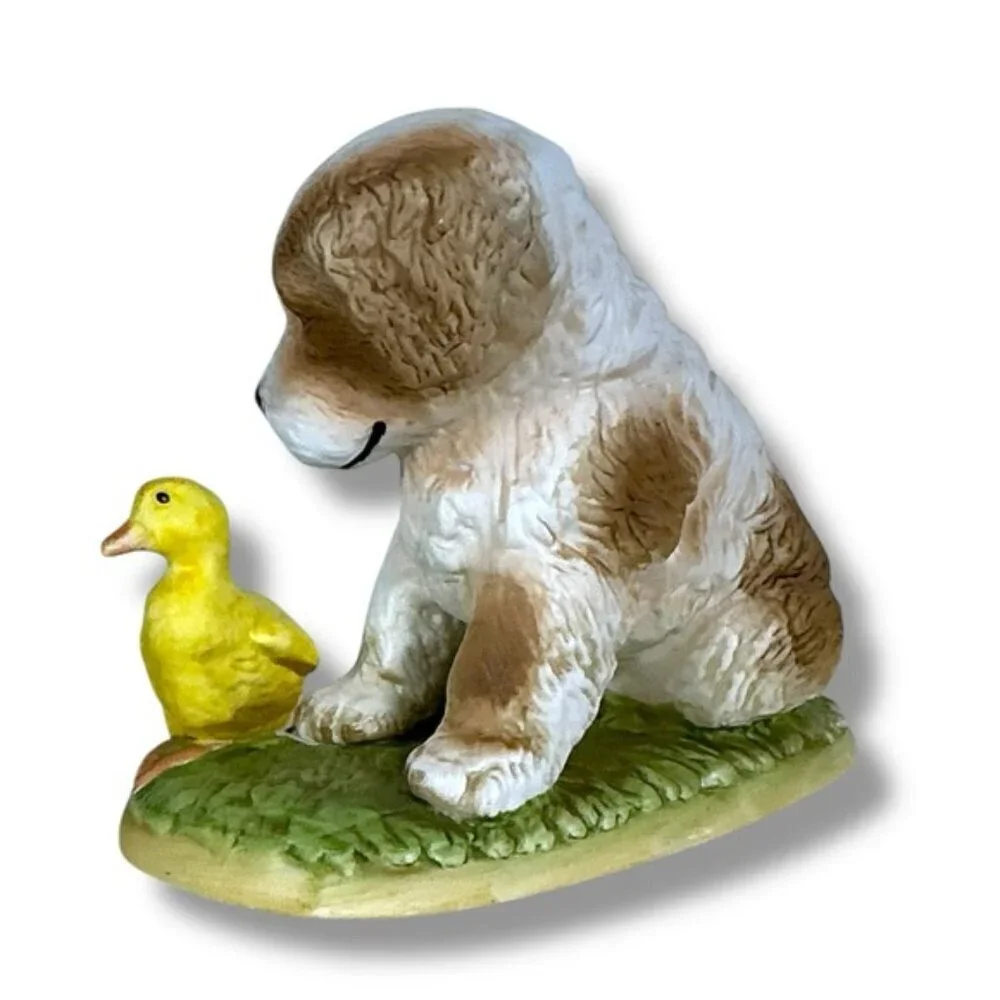 Vintage Spaniel Puppy Dog Duck Porcelain Figurine Homco #1413 Collectible - Picture 4 of 16
